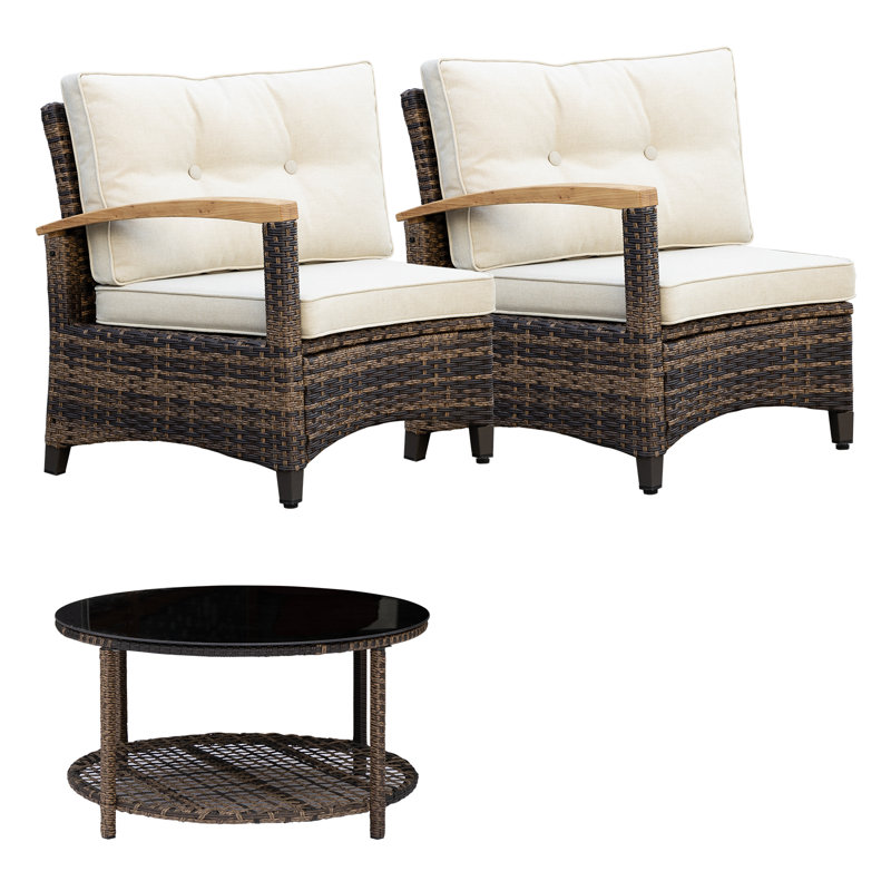 2-Person Single Chairs with Coffee Table