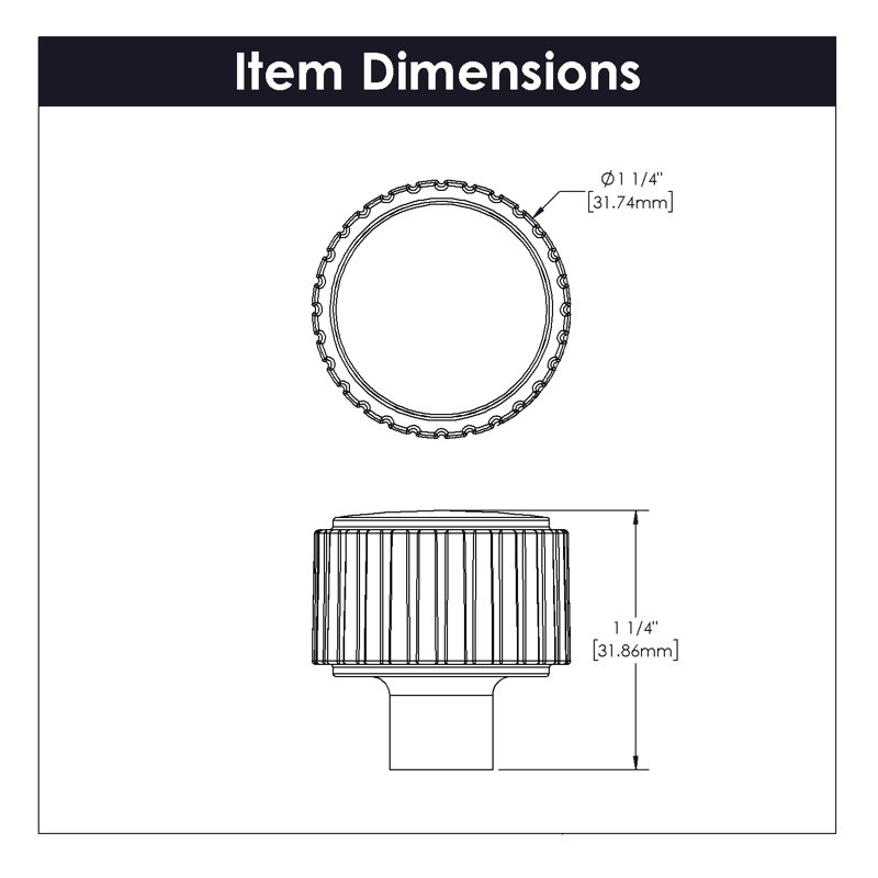 Sinclaire Collection Knob 1-1/4 Inch Diameter, Chrome