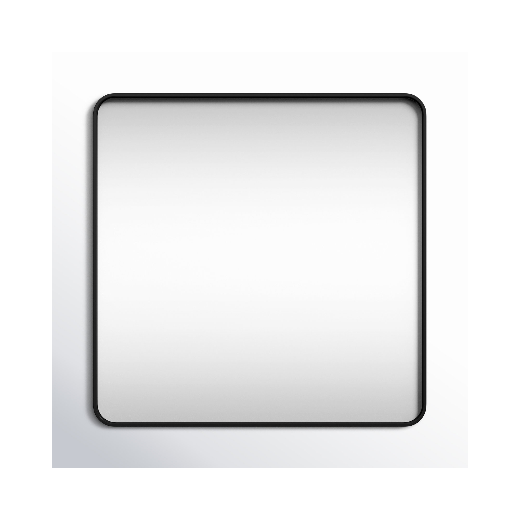 Sabine Metal Rounded Rectangle Wall Mirror, 36" x 36", Black