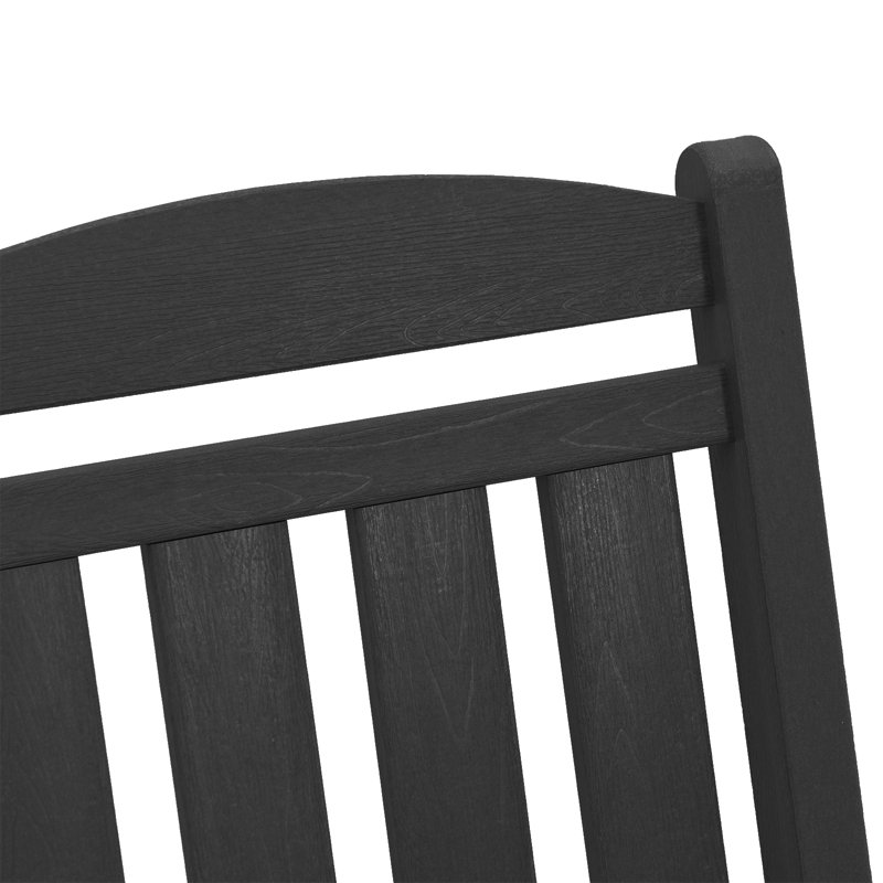 Chaise berçante vidaXL 2 pièces en polyéthylène noir 92 x 70 x 108 cm
