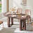63" Oval Dining Table For 6 With Triangular Structure Pedestal Stable Base & Curved Table Edge-858055747