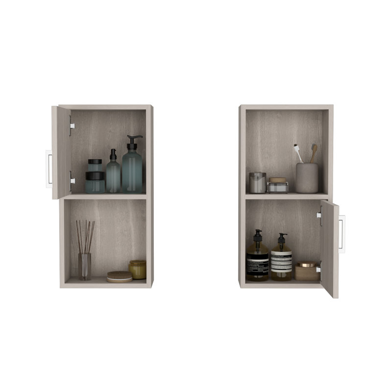 Armoire à pharmacie murale avec rangement ouvert et fermé 2 pièces Haili, Bardolino