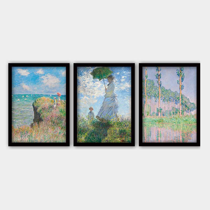 Stunning Decorative Framed Painting Set (3 Pieces), 21.7 x 29.5 Inches Each | 100% Wooden Frame with 0.8 Inch Polystyrene | UV Digital Printing | Perfect for Living Room, Office & Gallery Wall Decor