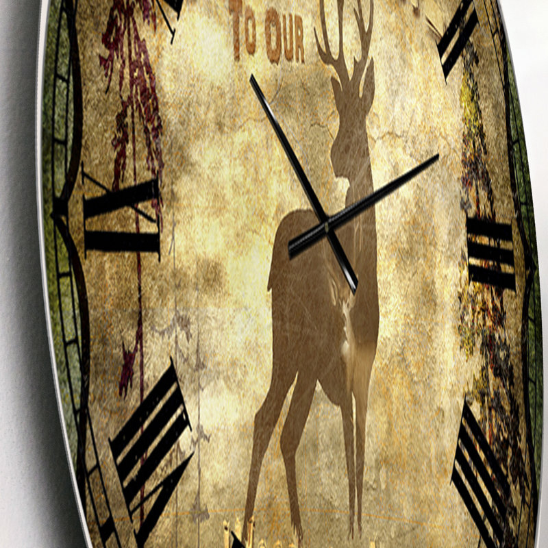 Horloge murale Welcome Cottage Deer, Petit