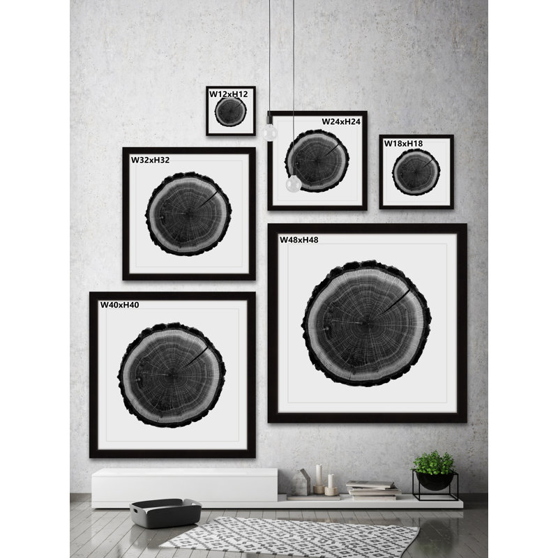«Log» par Amanda Greenwood - Reproduction d'art graphique sur papier encadré, H 12 po x l 12 po x P 1,5 po