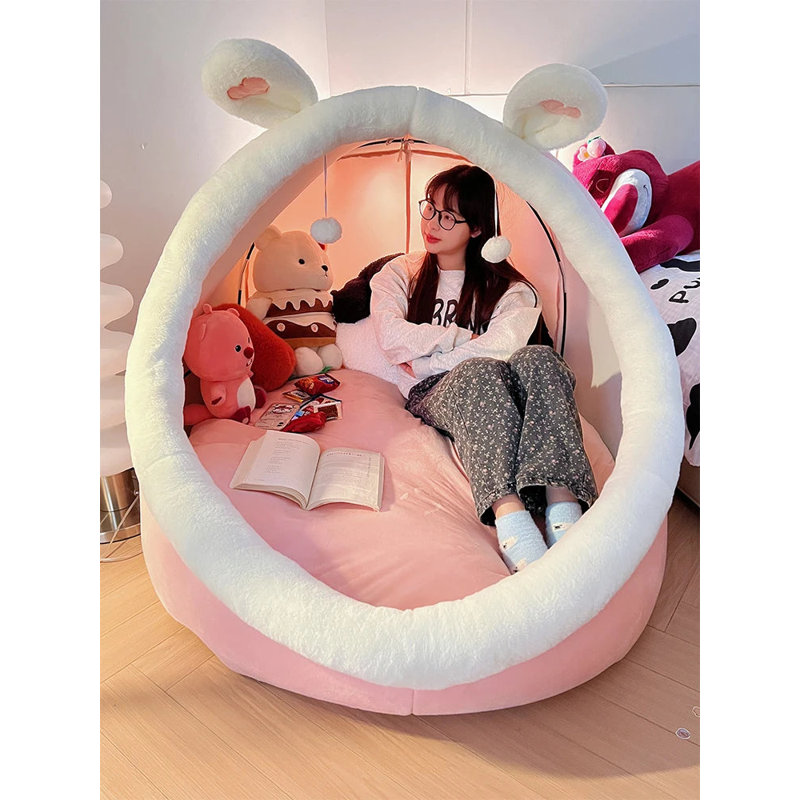 Durso Plush Pet Bed, Pink
