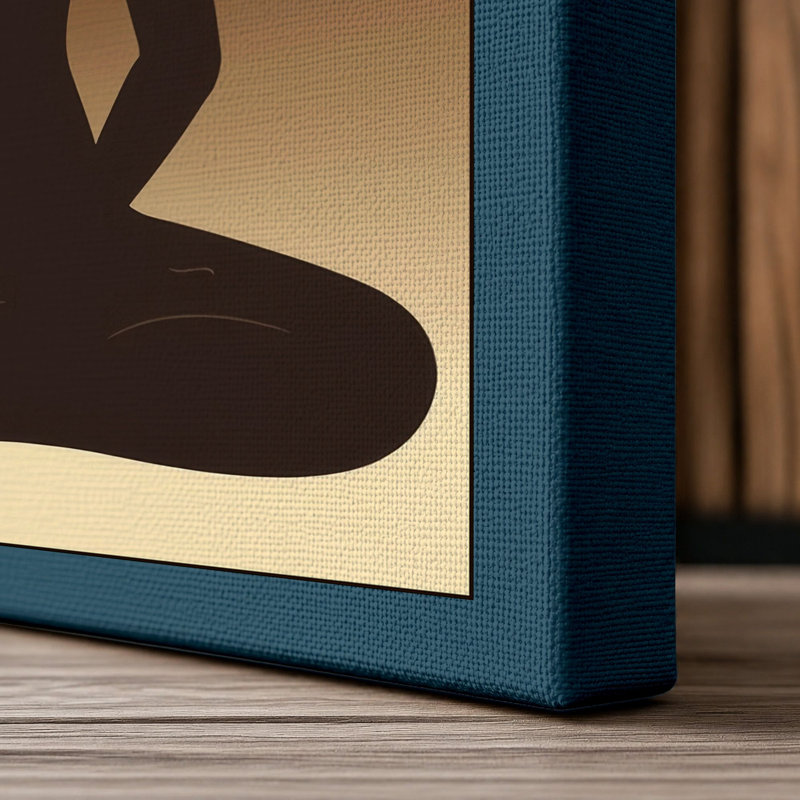 Meditative Light Minimalist - Wrapped Canvas, 24x16 - 61.0 x 40.6 cm, Teal Border