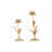 Decorative Metal Flower Cut Shaped Taper Candleholder with Distressed Finish