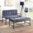 Grey Velvet Bench For Bedroom - Industrial Metal Legs A Stylish Interior With