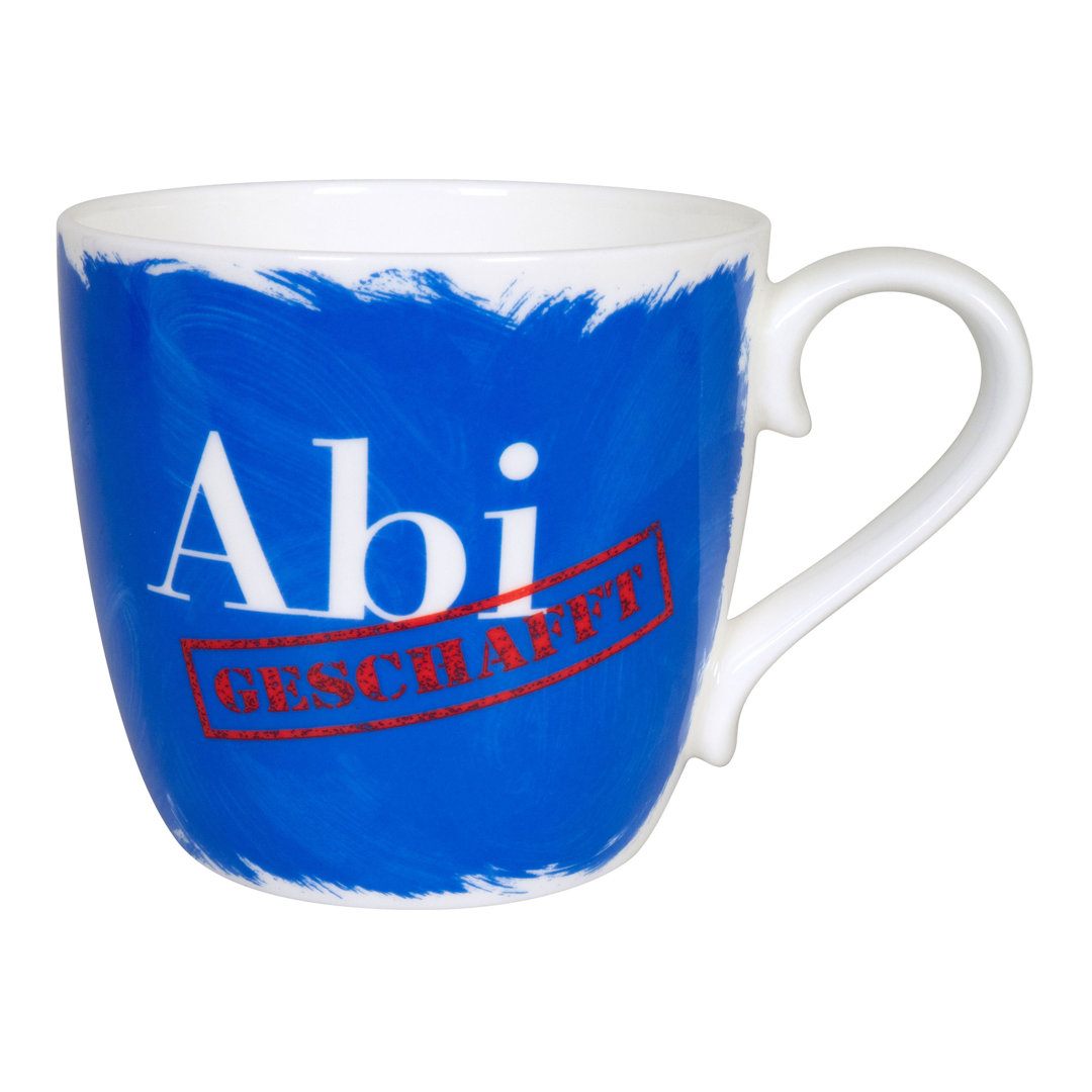 Becher Abi 2021 geschafft blau Kaffeebecher