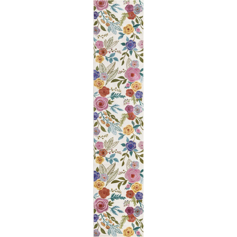 Floral Indoor Rug, Runner 2'7" x 12'