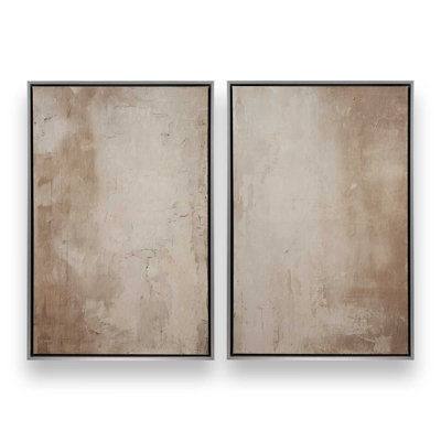 Fresco's Silent Tale, ensemble de 2 impressions sur toile dans un cadre