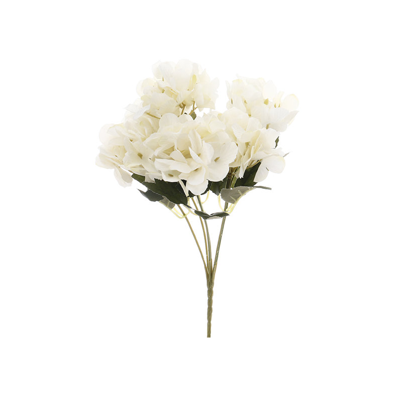 Silk Artificial Hydrangea Flowers Bouquet Wedding Centerpiece, White