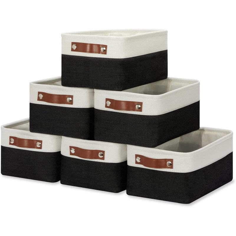 6Pcs Small Baskets for Storage Fabric Storage Baskets for Shelves, Foldable Storage Basket for Organizing Closets, Laundry, Nursery, Baskets for Gifts Empty