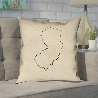 Katelyn Smith State Dash Outline in , Faux Suede Double Sided Print/Throw Pillow