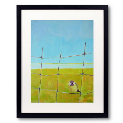 Bird on a Fence Framed Print