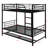 A Metal Bunk Bed With Twin Beds, Equipped With Built-In Shelves And Safety Rails-1558920218