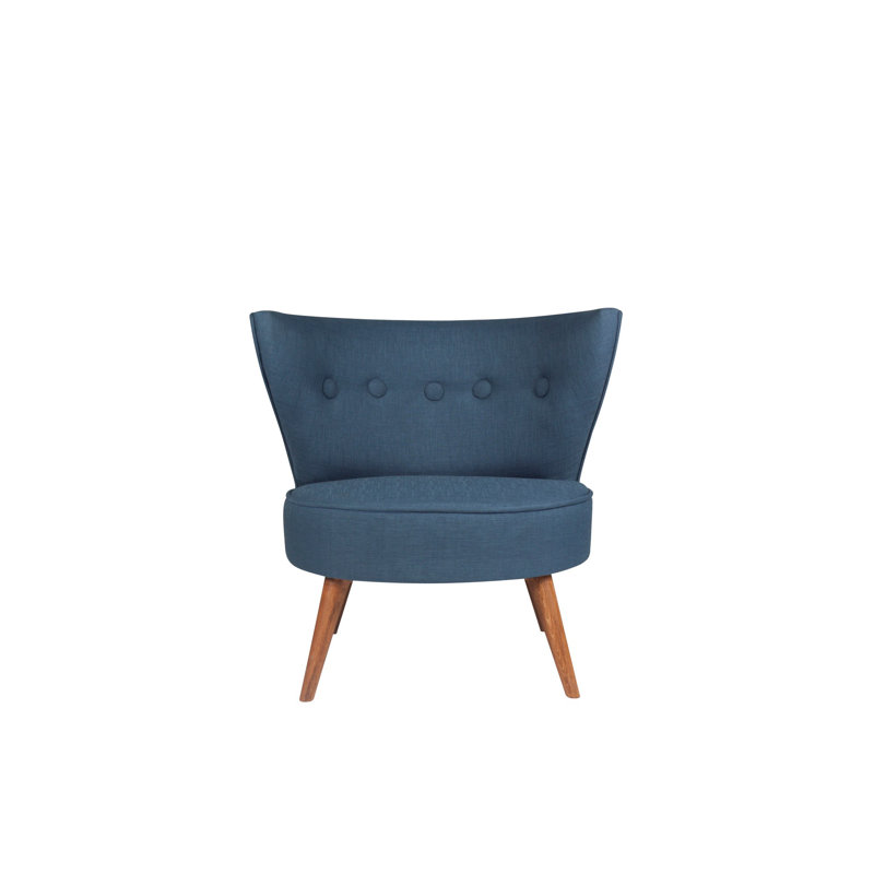 Fauteuil à oreilles élégant, bleu sax, 31,5 po x 29,1 po x 29,1 po | Structure en bois massif et tissu 100% polyester | 32 mousses en mousse pour plus de confort | Facile à nettoyer | Parfait pour les décors scandinaves et les salons d'hôtel