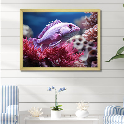 «Purple Fish Dance In Coral» sur toile