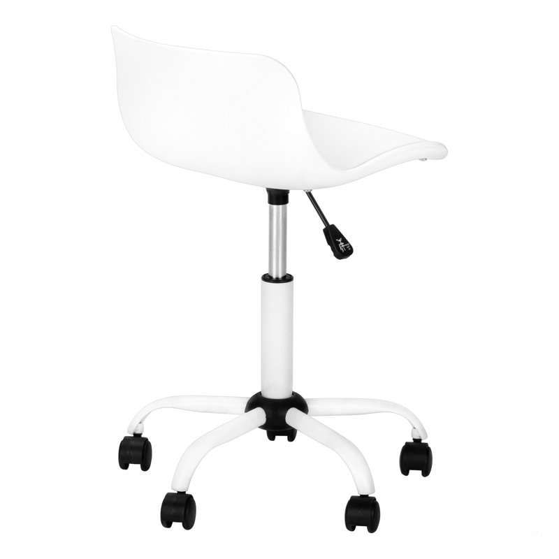Office Chair, Adjustable Height, Swivel, Ergonomic, Computer Desk, Work, Juvenile, White Leather Look, White Metal, Contemporary, Modern