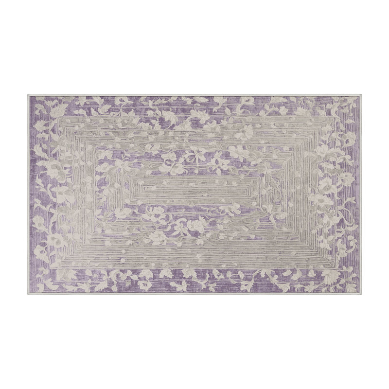 Machine Washable Beige Area Rug, Runner 2' x 4'