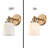 Vintage Gold Vanity Light With Glass Shape