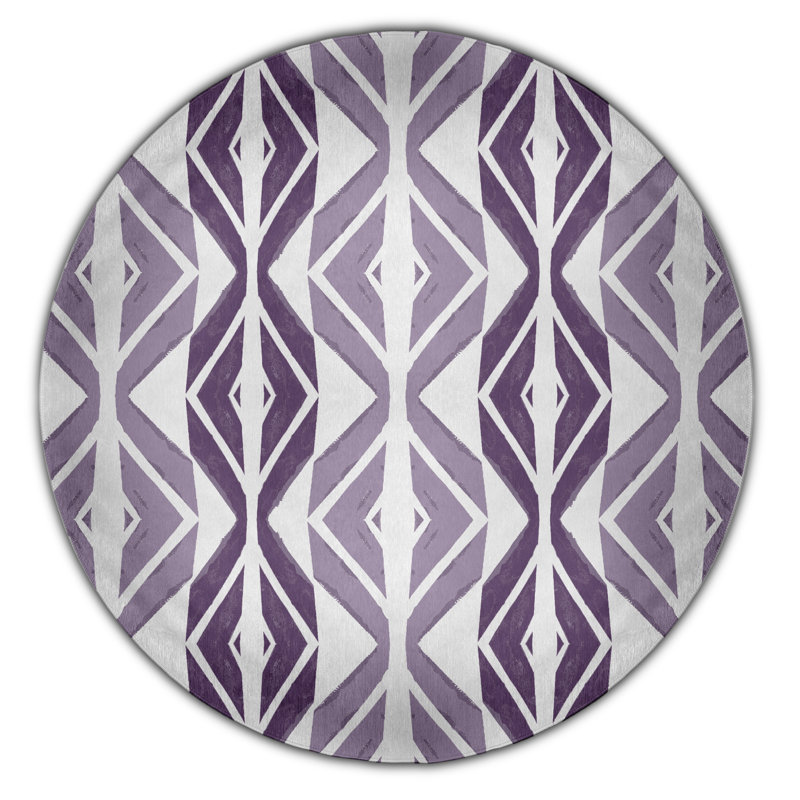 Safari Chenille Chevron Indoor Rug, Round 5'