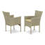 Ensemble de 7 meubles d'extérieur en osier comprenant une table de salle à manger rectangulaire avec plateau en verre et 6 fauteuils de jardin avec coussin, lin naturel-982053895