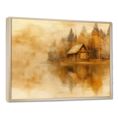 Paysage lacustre, toile, chalet de montagne, art mural, Ghoweri