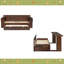 Lit de jour avec bureau amovible, tiroirs de rangement et table d'appoint hydraulique-643262978-643262976