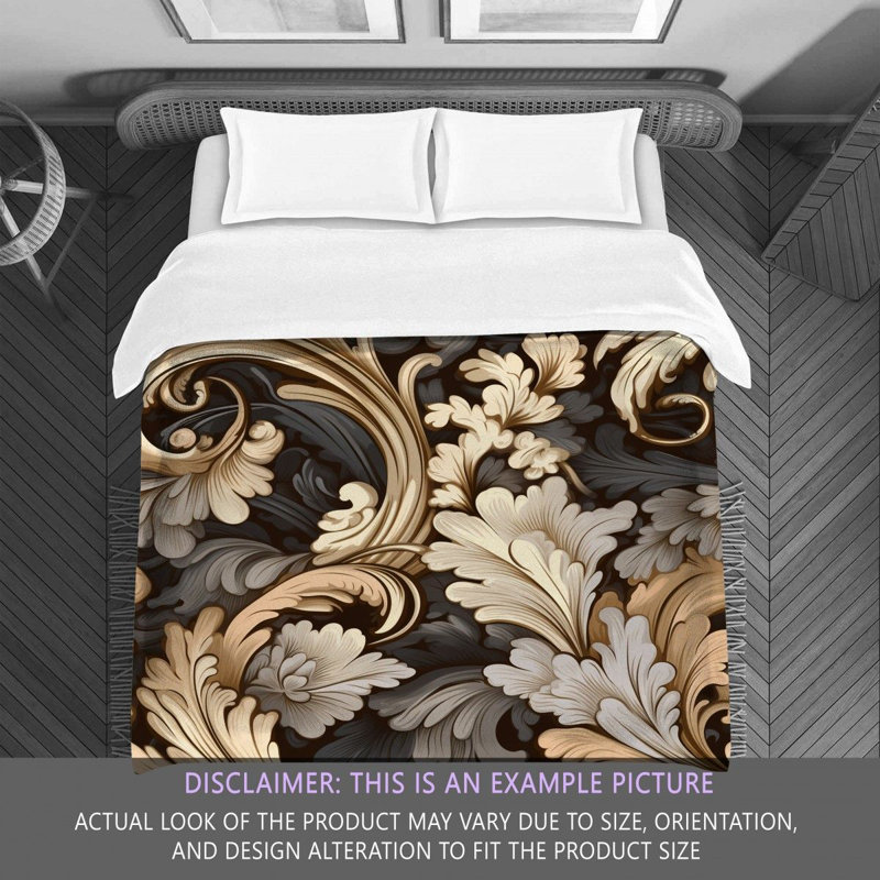 Polyester Comforter, Twin Comforter, Brown/Gray Floral