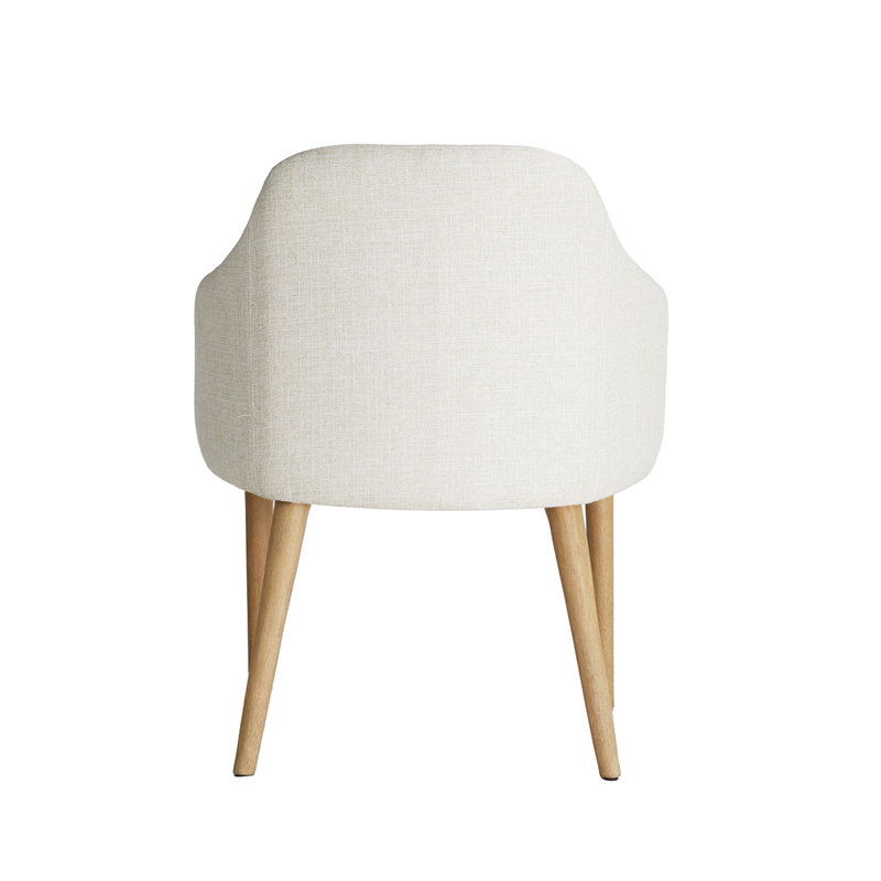 Chaise rembourrée en bois massif Perkins, Bois naturel