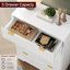 Commode 5 tiroirs cannelée en bois