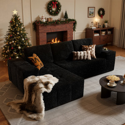 Alcala L-Shaped Plush Upholstered Comfy Cloud Sectional Sofa