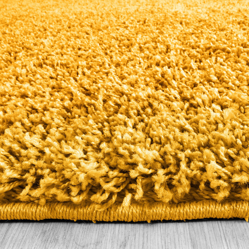 Adavia Shaggy Gold  Rug, Rectangle 80 x 150cm