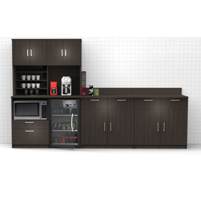 Buffet Sideboard Kitchen Break Room Lunch Coffee Kitchenette Cabinets 4 Pc Espresso – Factory Assembled (Furniture Items Purchase Only) -  Breaktime, 3013