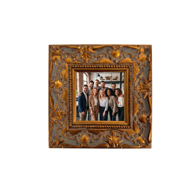 Cadre photo antique en bois floral doré, 5 tailles - Motif de coquille ornée pour le mur ou la table
