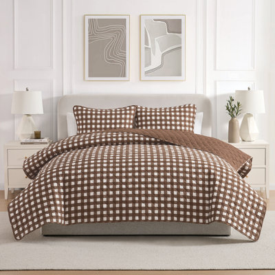 Ensemble de courtepointe en microfibre VCNY Home Gingham
