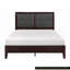 Lit pour grand lit 1pc avec finition espresso et tête de lit capitonnée en similicuir - aucun sommier nécessaire, conception robuste pour la chambre à coucher