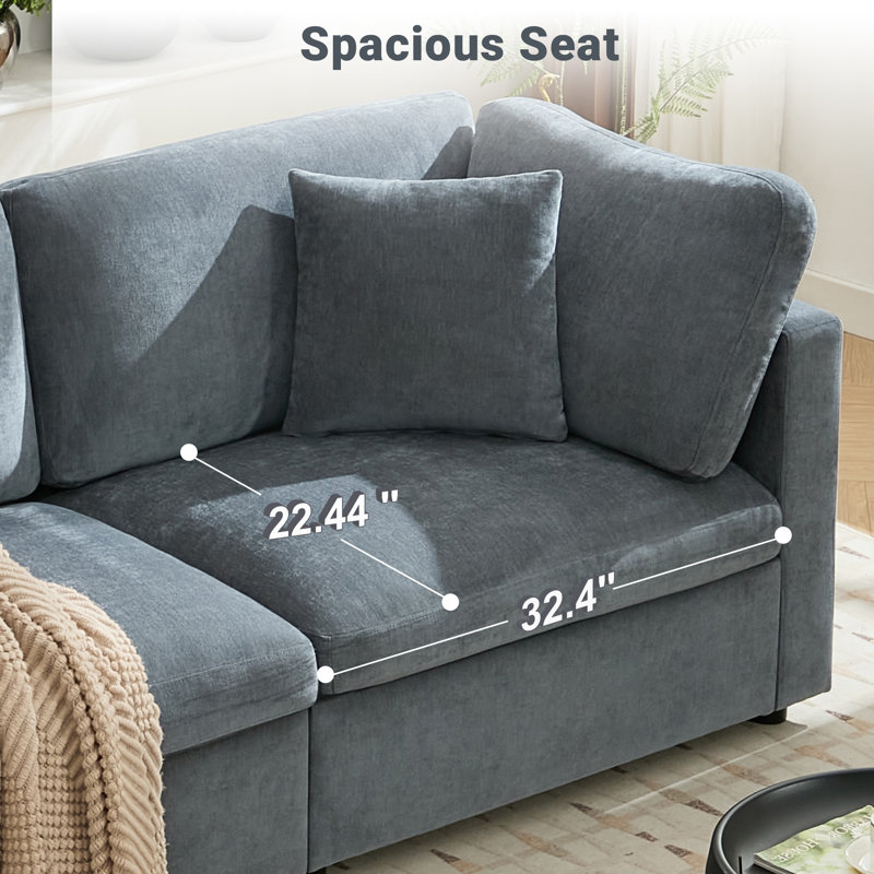 Heffington 4-Seater Modular Sofa Left Arm, Gray