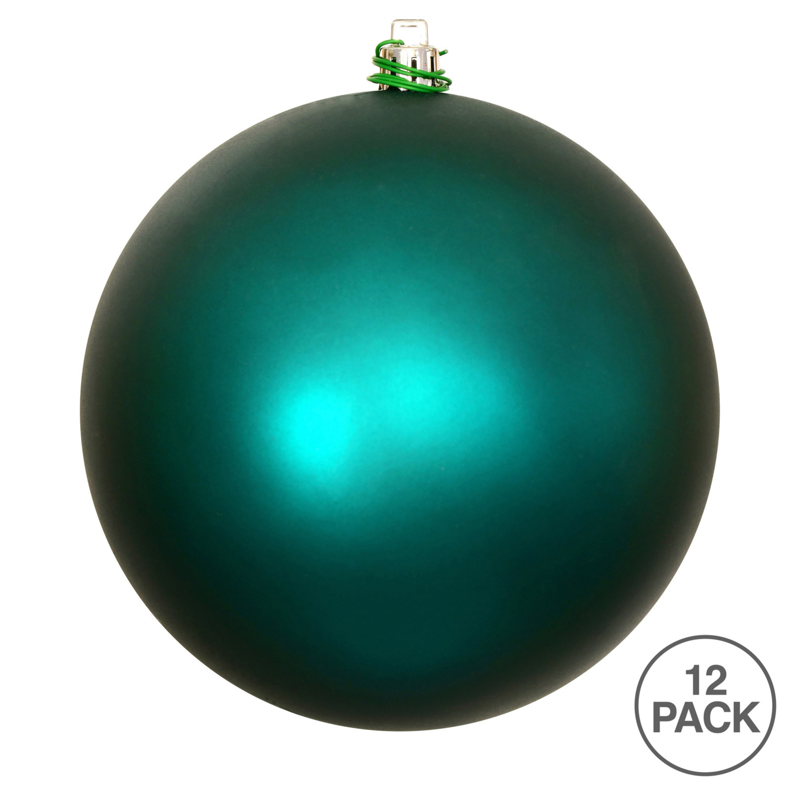 Holiday Décor Ball Ornament, 3" H x 3" W x 3" D, Matte Teal