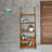 Amber 5-Shelf Ladder Bookcase, Warm Brown