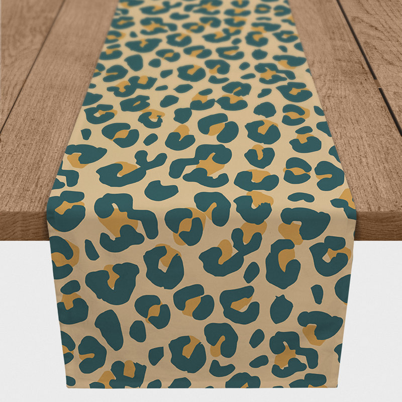 Dunihue Animal Print Cotton Blend Table Runner, 72" L x 16" W, Beige