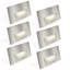 Luxrite Horizontal LED Step Lights, 5CCT, 3W, 150LM, 90° Beam, Dimmable, 120V, IP65, Interchangeable Plate Cover, Indoor/Outdoor Brushed Nickel 6 Pack-135509745-135509746