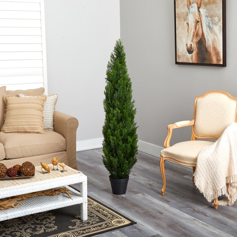 Faux Cedar Tree in Pot, 60" H x 19" W x 19" D