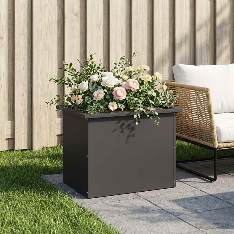 Planter Box, 40cm H x 40cm W x 60cm D, Black