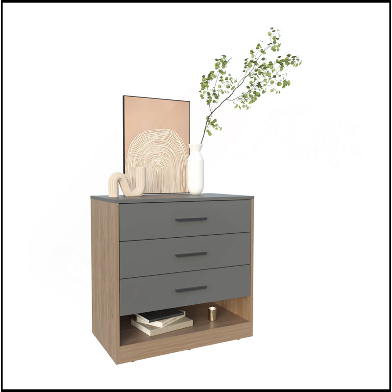Commode, 3 tiroirs, 1 tablette