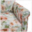 Chaise d'appoint Barnet en orange pastel et vert floral avec pieds en bois massif-132760926