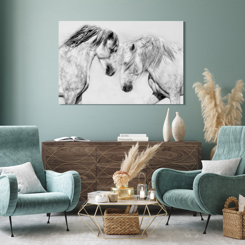 "Caballo Blanco Equine", impression sur panneau en verre trempé flottant sans cadre