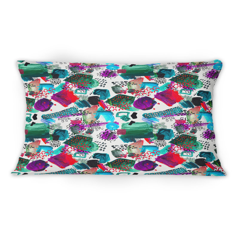 Red Blue And Green Elements - Patterned Printed Throw Pillow 1